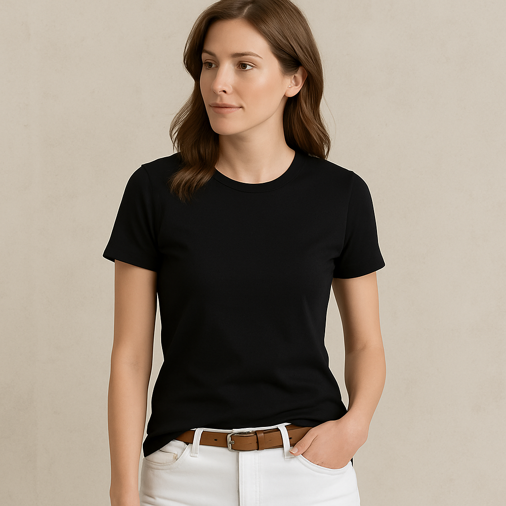 WALLIN – Klassisk Vit T-shirt Dam | Mjuk, Bekväm & Stilren Rundhalsad Kortärmad Top