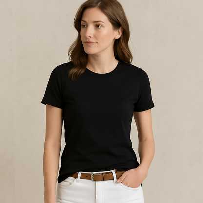 WALLIN – Klassisk Vit T-shirt Dam | Mjuk, Bekväm & Stilren Rundhalsad Kortärmad Top