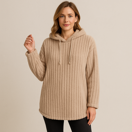 WALLIN – Oversize Damhoodie | Varm, Bekväm och Trendig Luvtröja med Lång Ärmar & Rundad Kant